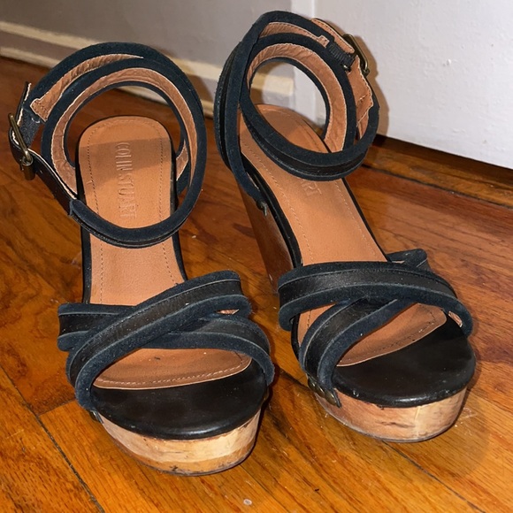 Colin Stuart wood wedge heel size 7.5 - Picture 2 of 8